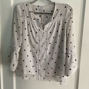 Polka Dot Bell Sleeve Top